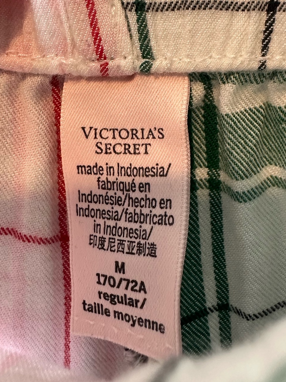 VICTORIA'S SECRET Women's Large Flannel Long Pajama Set Mix Match Plaid - Picture 12 of 15